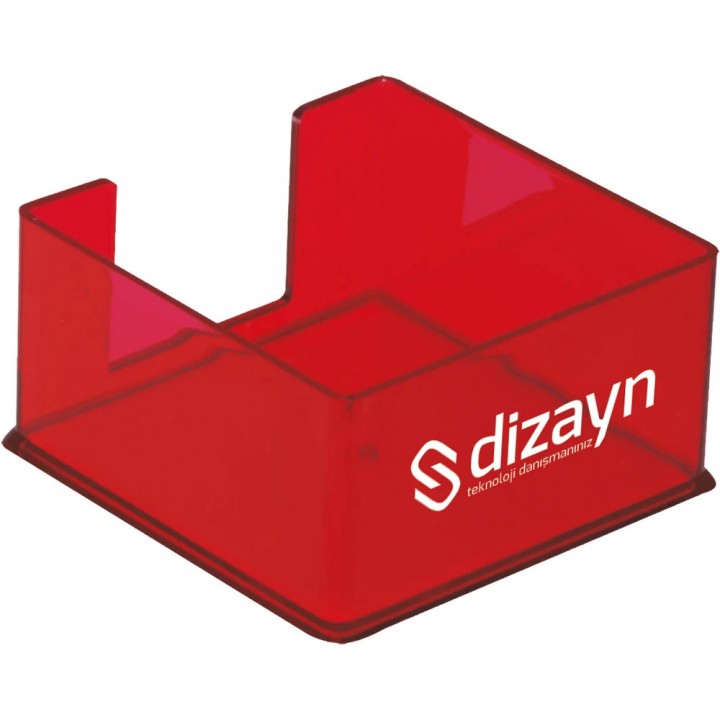 Kırmızı Logo Baskılı Promosyon Masaüstü Küp Notluk
